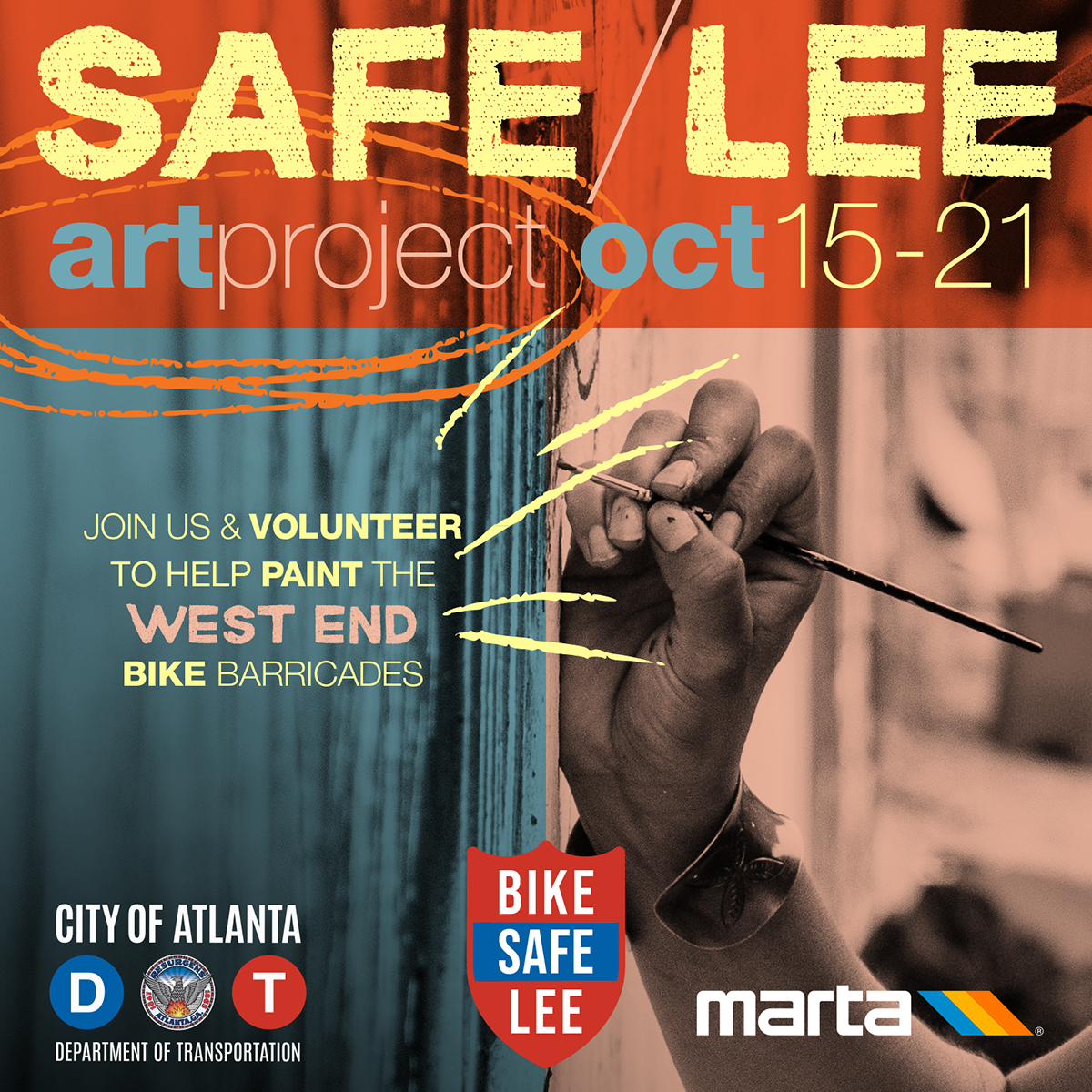 Community Paint Event West End Lee Street Bike Lanes Creative Loafing