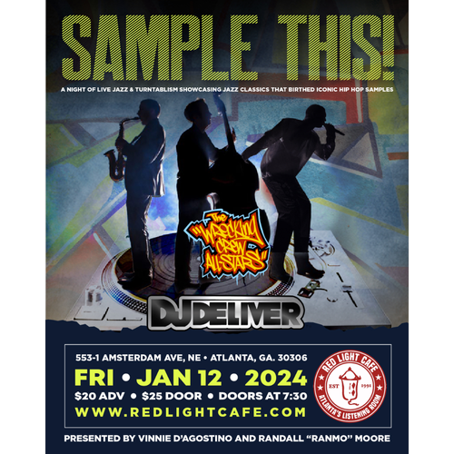 Sample This Live Band Funk Jazz Turntablism Dance Party Red Light Cafe Atlanta Ga Jan 12 2024 IG Poster SQ