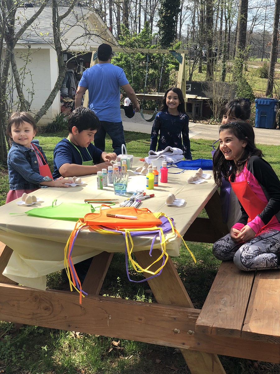 Kids Painting Eggs For Persian New Year. Photo By Samira Bregeth.