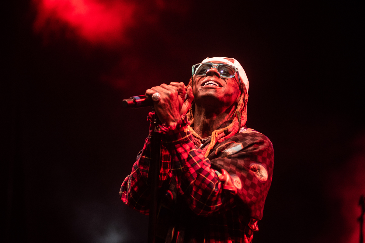 Lil Wayne on stage at the Georgia Freight Depot for A3C 2018.