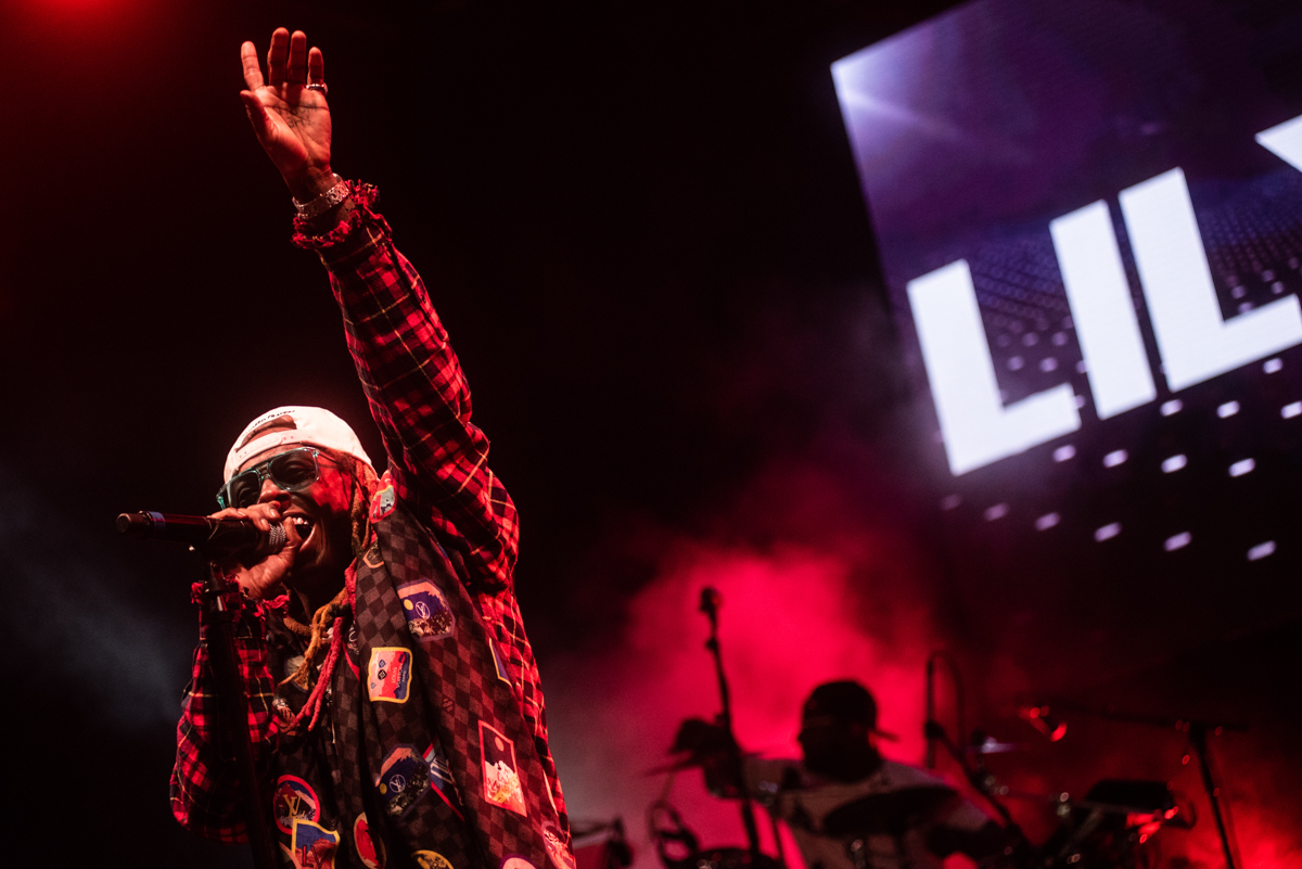 Lil Wayne on stage at the Georgia Freight Depot for A3C 2018.