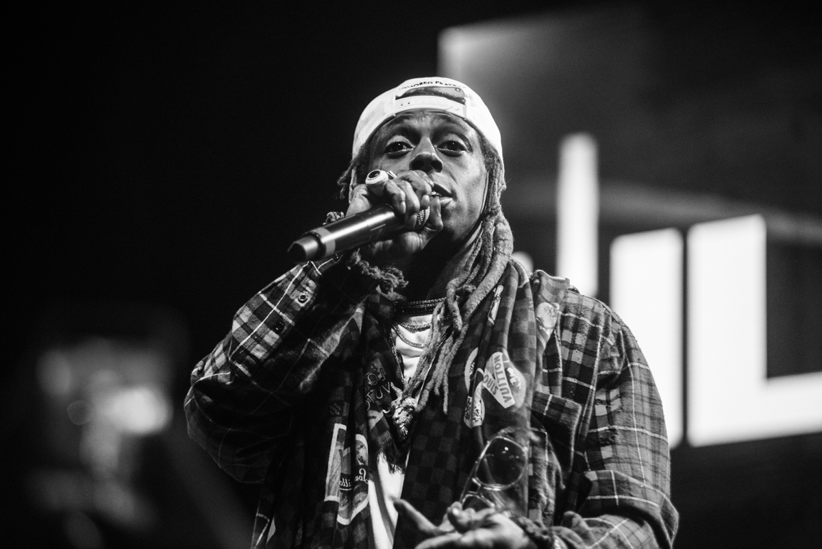 Lil Wayne on stage at the Georgia Freight Depot for A3C 2018.